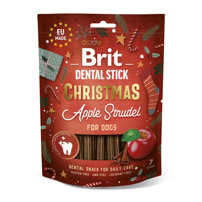 Ласощі для собак Brit Dental Stick Christmas Apple Strudel різдвяний яблучний штрудель, 7 шт, 251 г