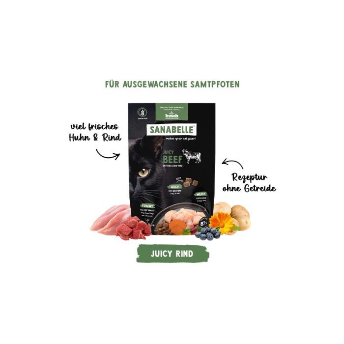 Беззерновий м'який корм Sanabelle Juicy Beef для котів, яловичина, 800 г