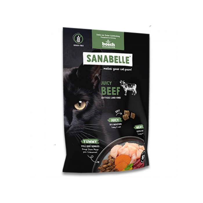 Беззерновий м'який корм Sanabelle Juicy Beef для котів, яловичина, 250 г