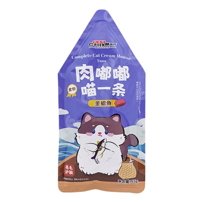 Вологий корм Cattyman Cream Mousse Tuna КЕТТІМЕН ТУНЕЦЬ мус, для котів і кошенят, пауч, 55 г