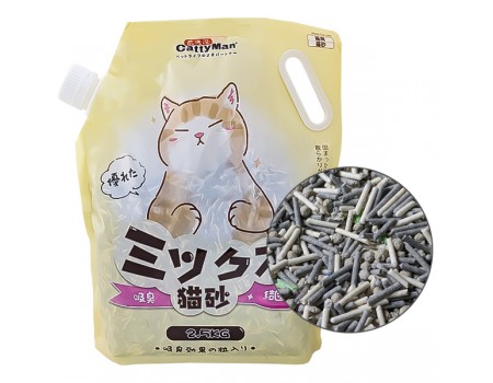 Наполнитель для кошачьего туалета CattyMan Mixed Cat Litter, микс тофу и активированного угля, 2.5 кг