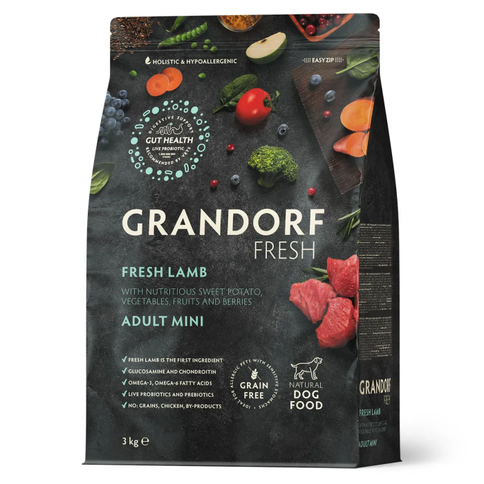 Сухий корм Grandorf FRESH LAMB & SWEET POTATO, для собак малих порід, з ягням та бататом, 3 кг