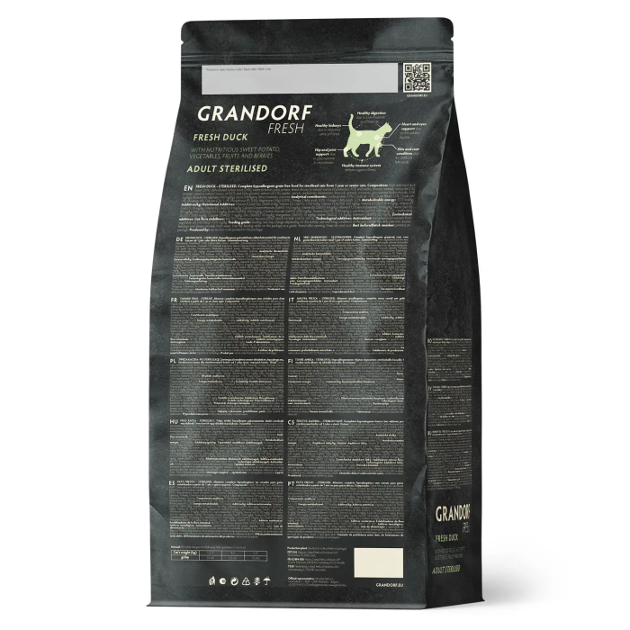 Сухий корм Grandorf FRESH DUCK & SWEET, для стерилізованих котів, качка з бататом, 400 г