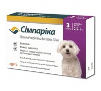 Сімпарика таблетки для собак 10 мг. 1 таб. (2,5-5 кг)..