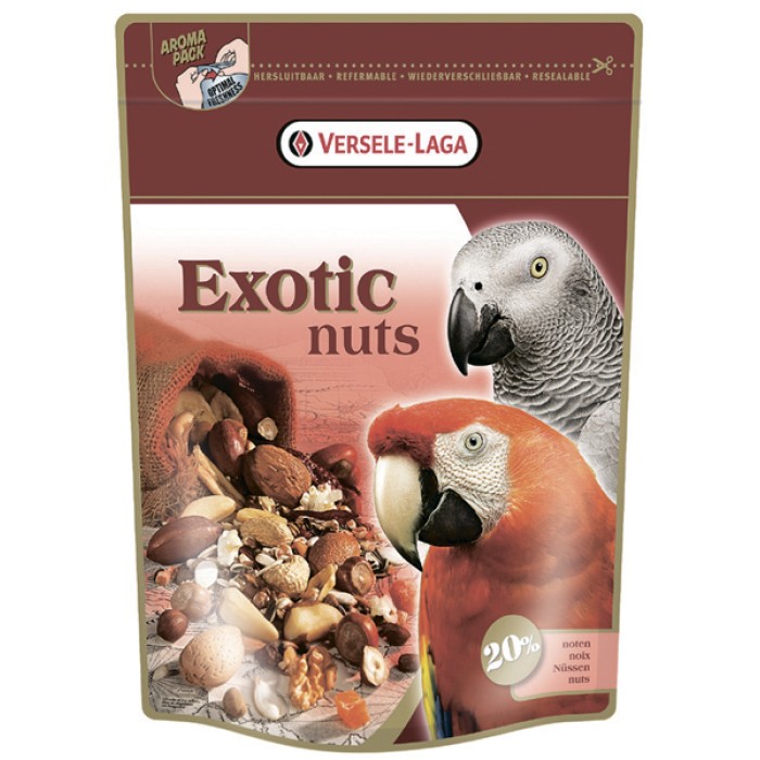Зерновая смесь с орехами Versele-Laga Prestige Premium Parrots Exotic Nuts Mix, для крупных попугаев, 750 г