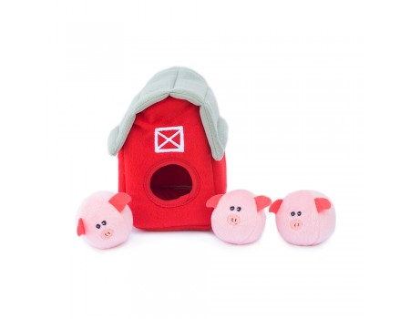 Іграшка для собак ZippyPaws "Хлів з Поросятами" Zippy Burrow™, поліестер, 17х12х17 см