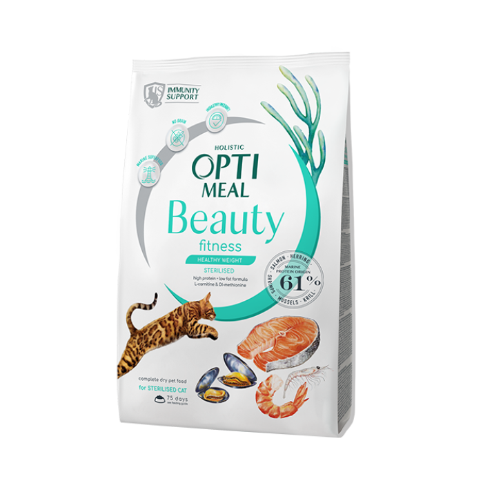 Optimeal Beauty Fitness сухий корм для стерилізованих та кастрованих котів, 1.5 кг