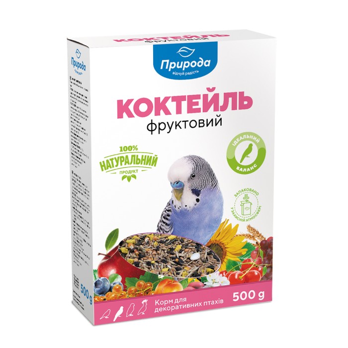 Корм Коктейль для папуги "Фруктовий" 0,5 кг Картон